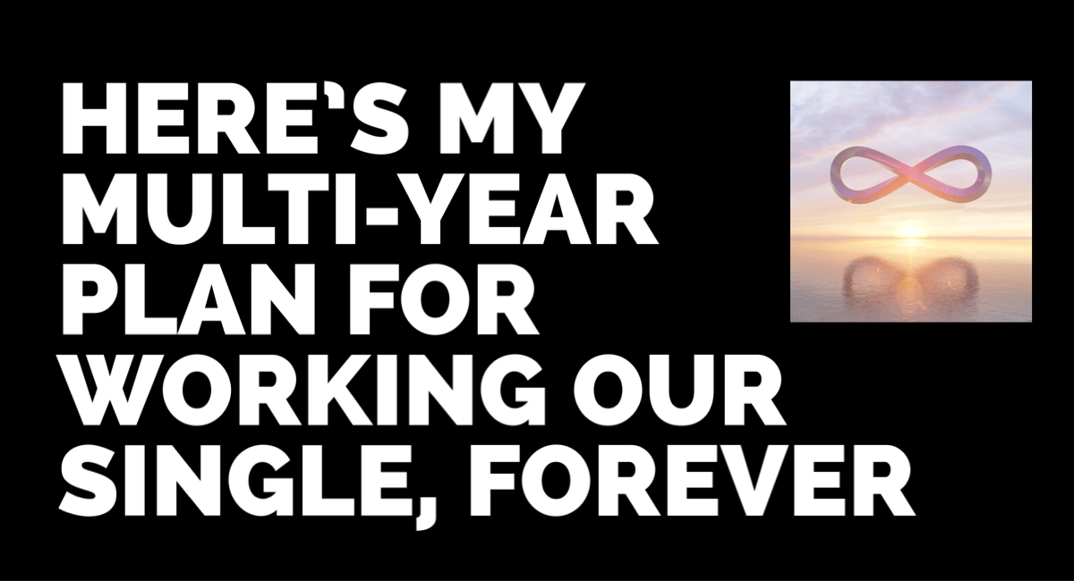 Here’s my multi-year plan for working our single, FOREVER